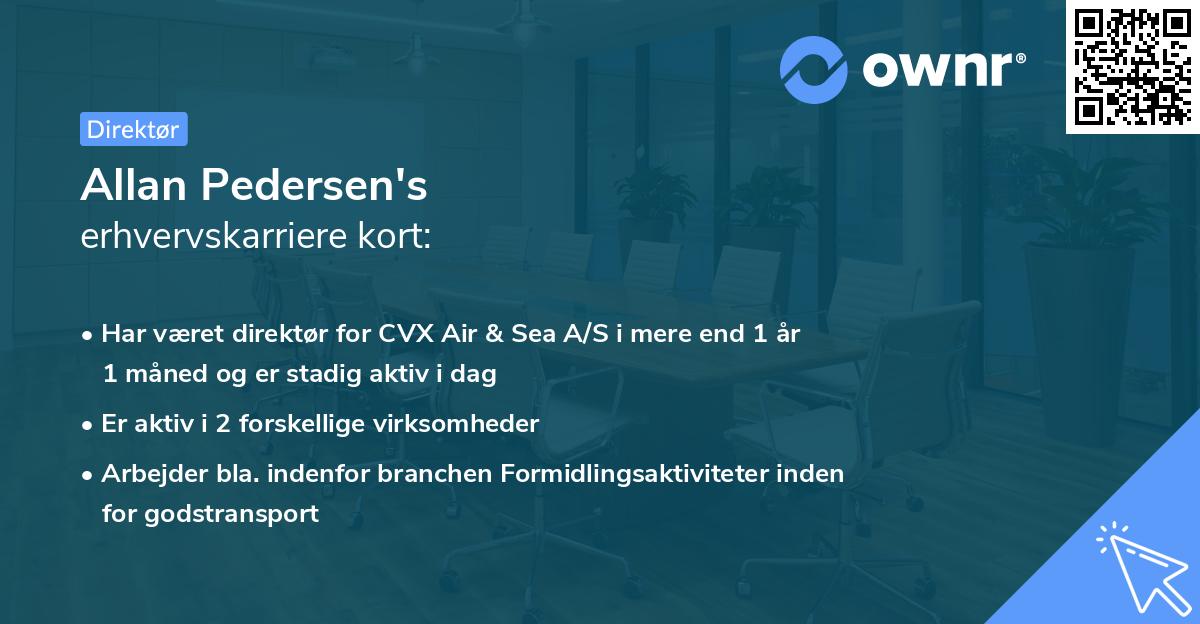 Allan Pedersen's erhvervskarriere kort