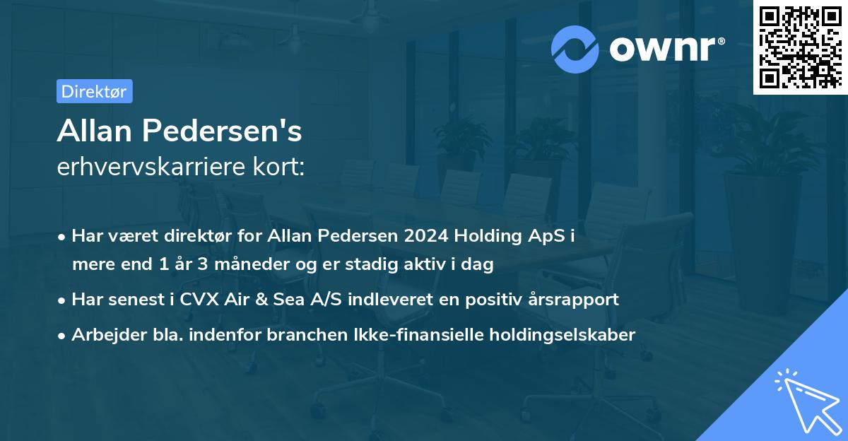 Allan Pedersen's erhvervskarriere kort