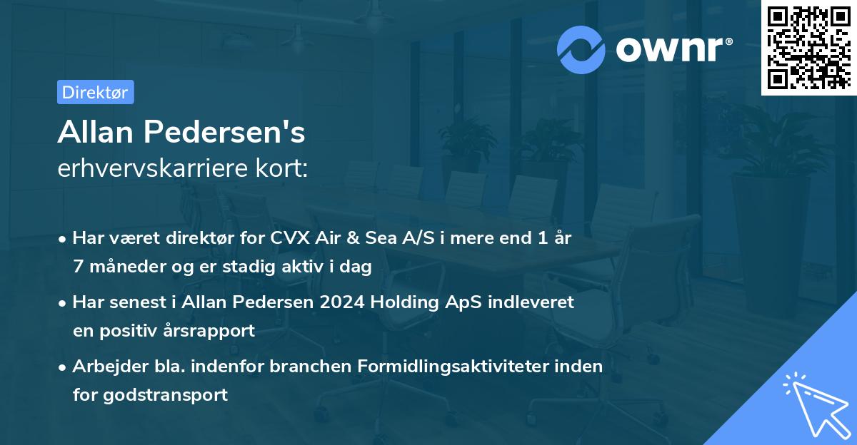 Allan Pedersen's erhvervskarriere kort