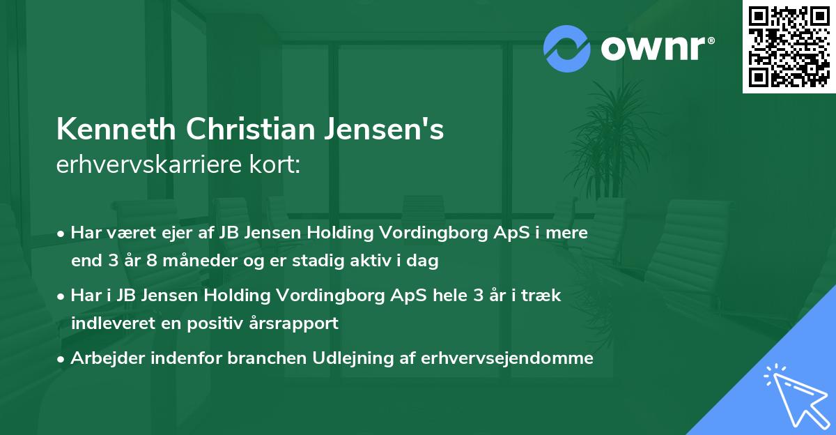 Kenneth Christian Jensen's erhvervskarriere kort