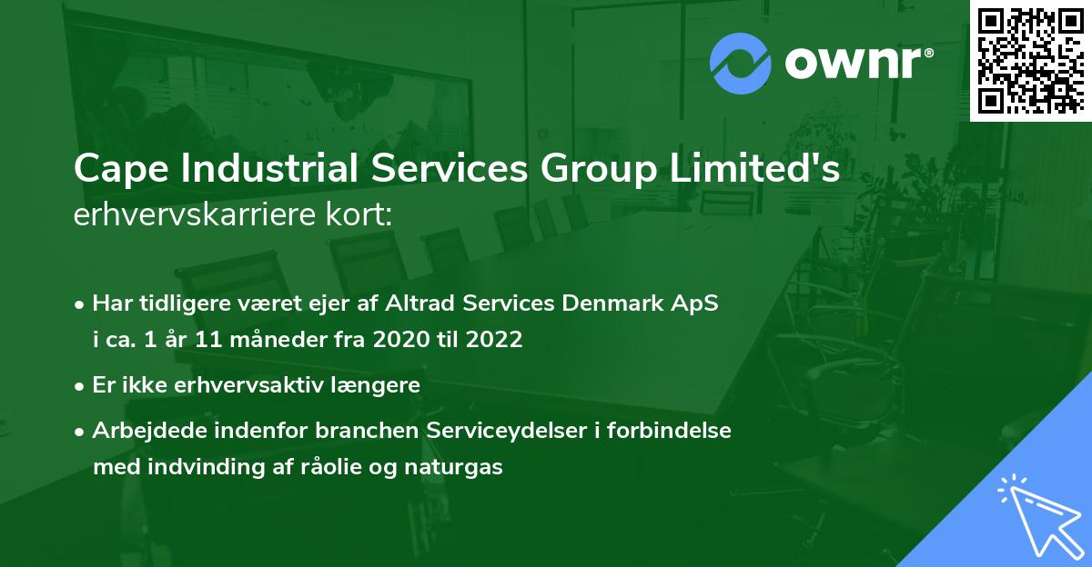 Cape Industrial Services Group Limited's erhvervskarriere kort