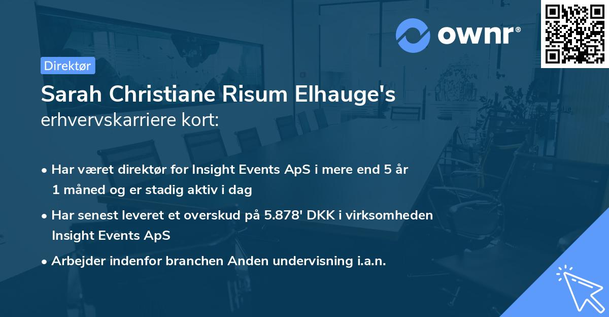Sarah Christiane Risum Elhauge's erhvervskarriere kort