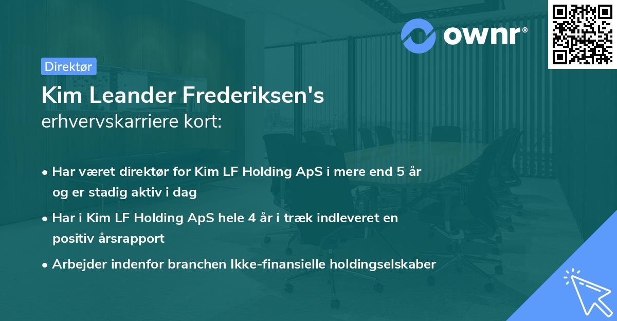Kim Leander Frederiksen's erhvervskarriere kort