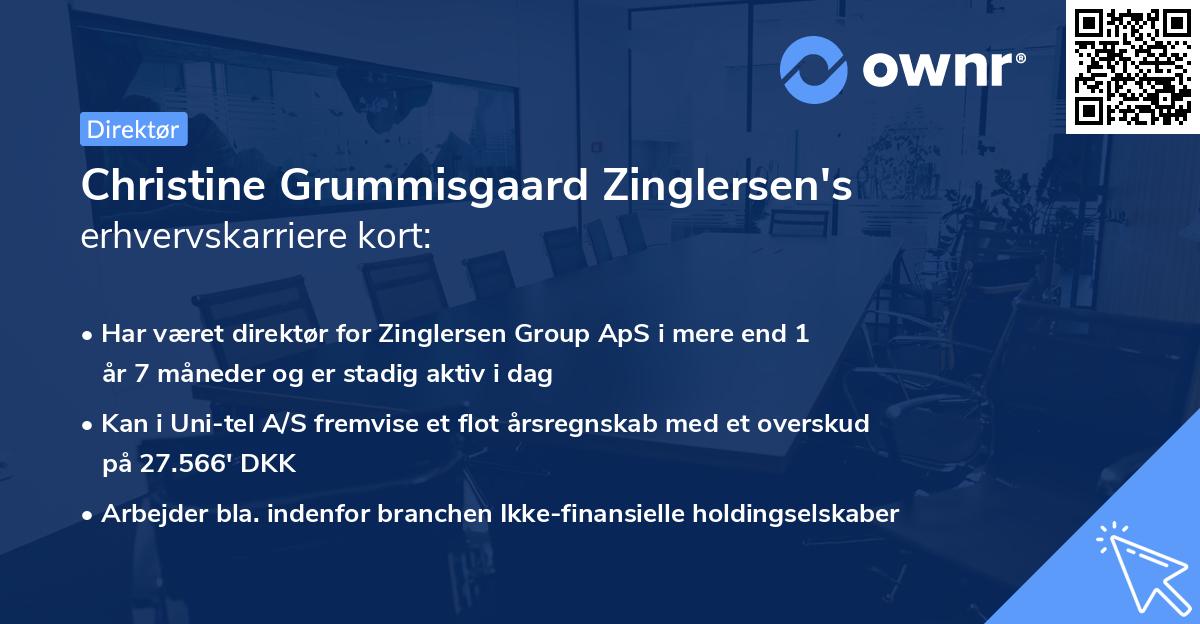 Christine Grummisgaard Zinglersen's erhvervskarriere kort