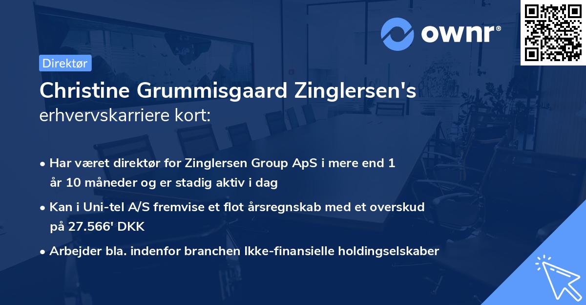 Christine Grummisgaard Zinglersen's erhvervskarriere kort