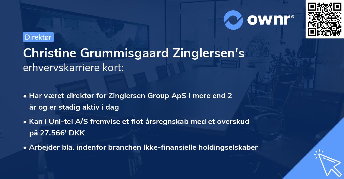 Christine Grummisgaard Zinglersen's erhvervskarriere kort