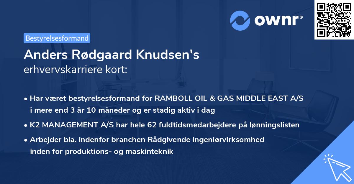 Anders Rødgaard Knudsen's erhvervskarriere kort