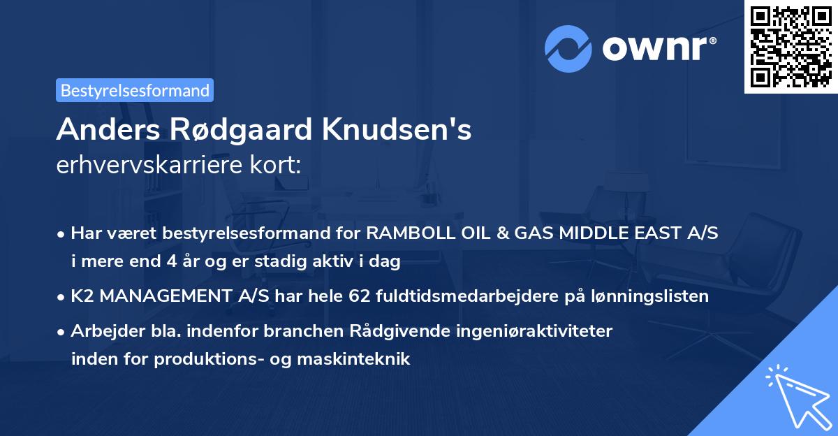 Anders Rødgaard Knudsen's erhvervskarriere kort