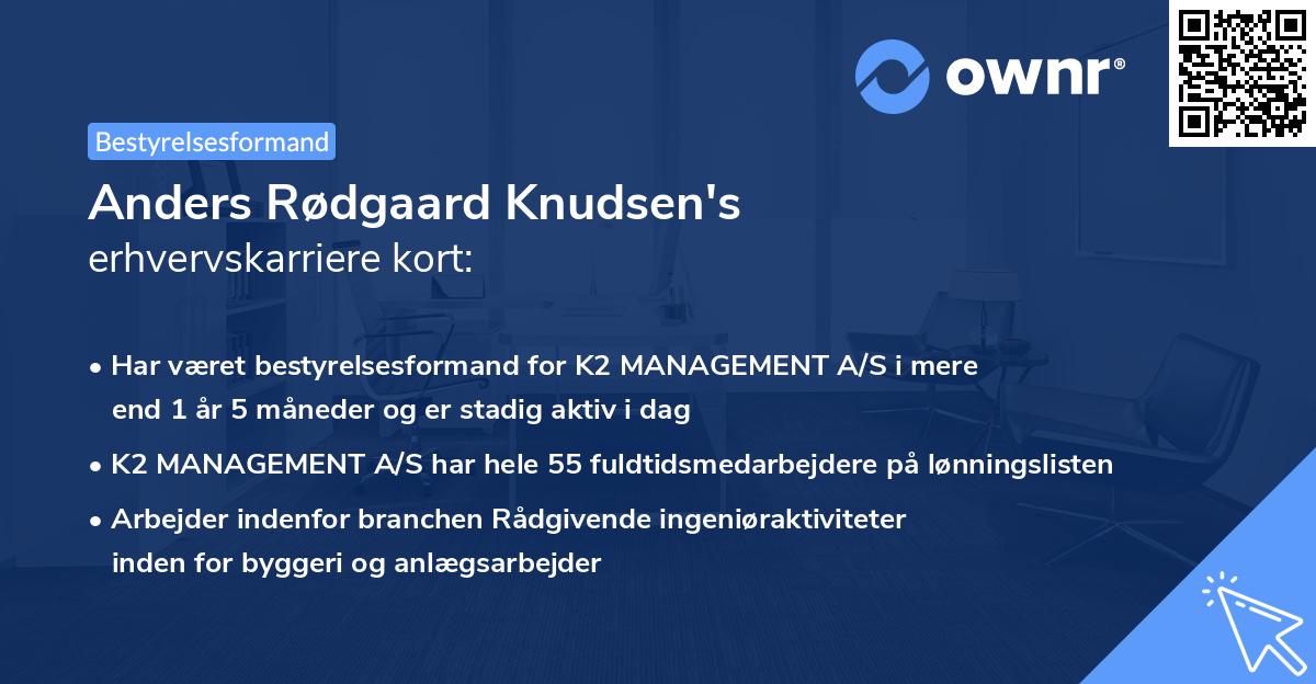 Anders Rødgaard Knudsen's erhvervskarriere kort