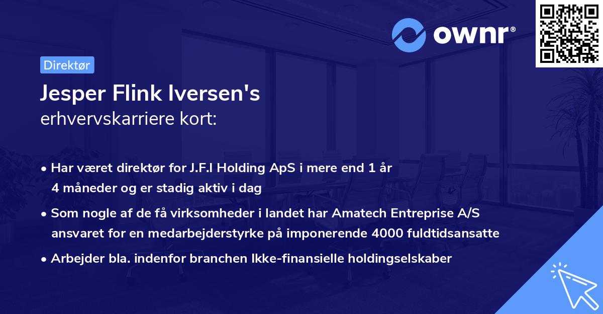 Jesper Flink Iversen's erhvervskarriere kort