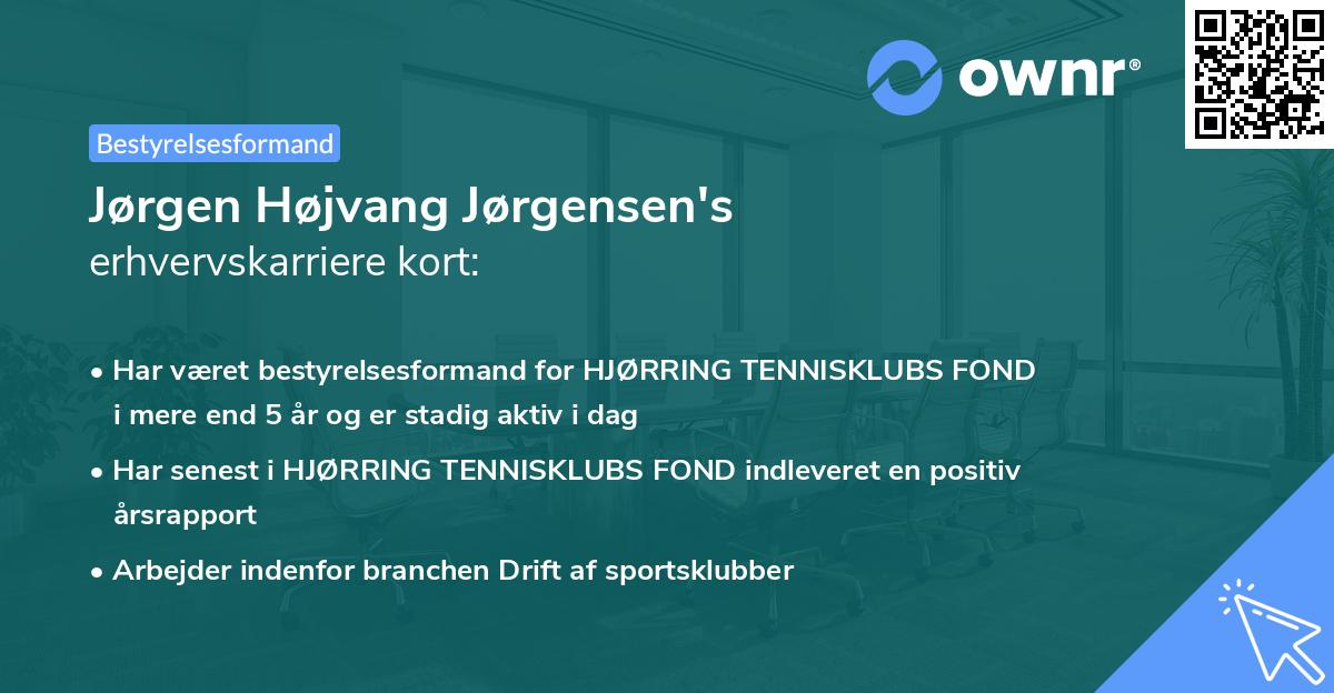 Jørgen Højvang Jørgensen's erhvervskarriere kort