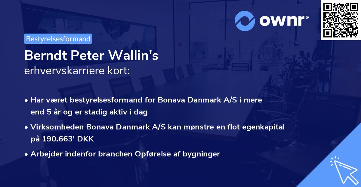 Berndt Peter Wallin's erhvervskarriere kort