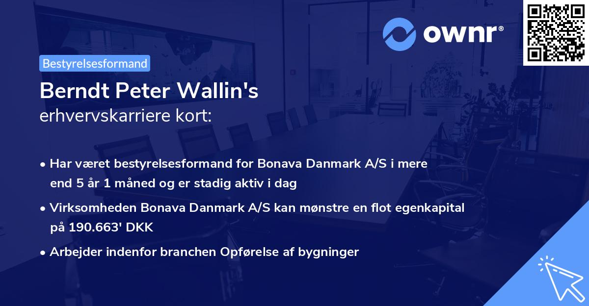 Berndt Peter Wallin's erhvervskarriere kort