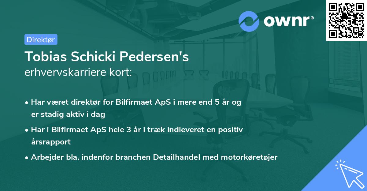 Tobias Schicki Pedersen's erhvervskarriere kort
