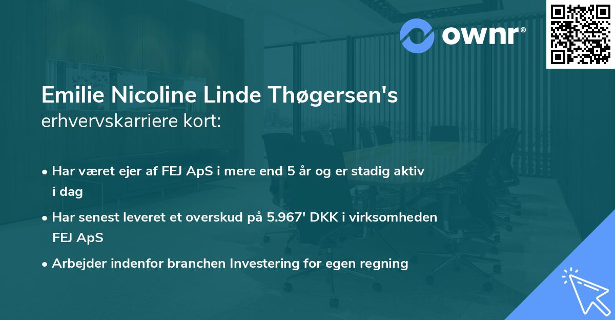 Emilie Nicoline Linde Thøgersen's erhvervskarriere kort