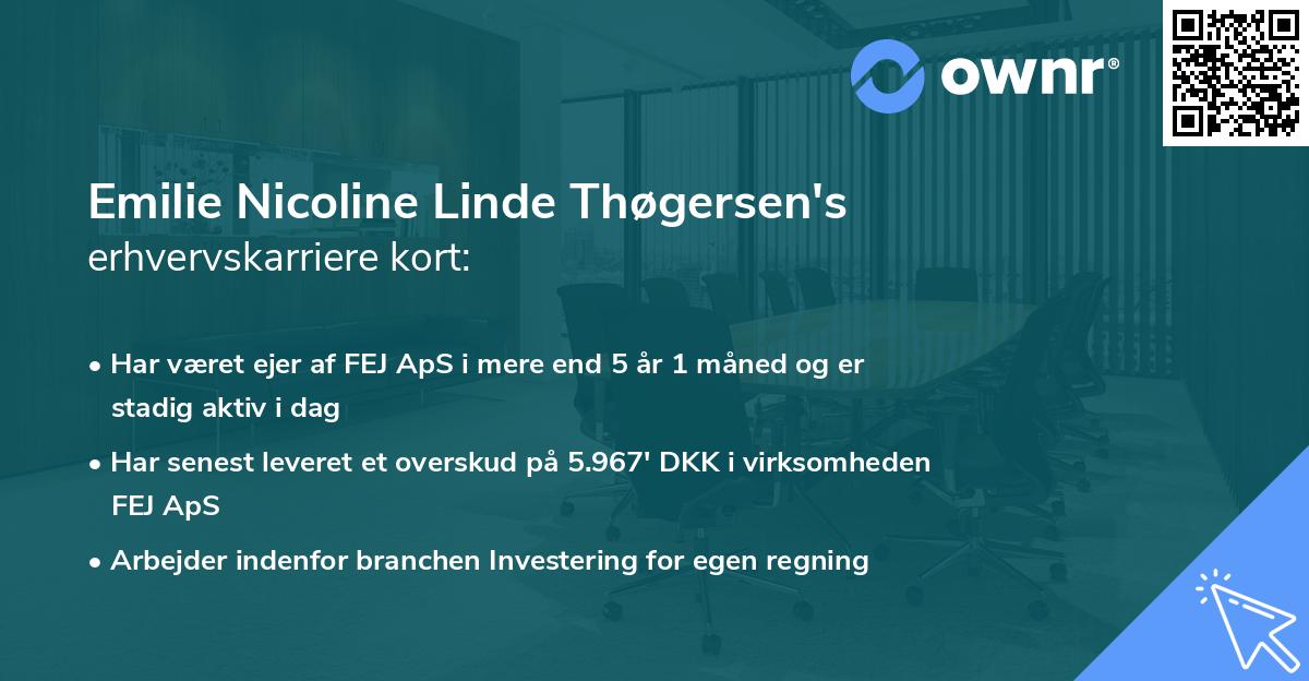 Emilie Nicoline Linde Thøgersen's erhvervskarriere kort