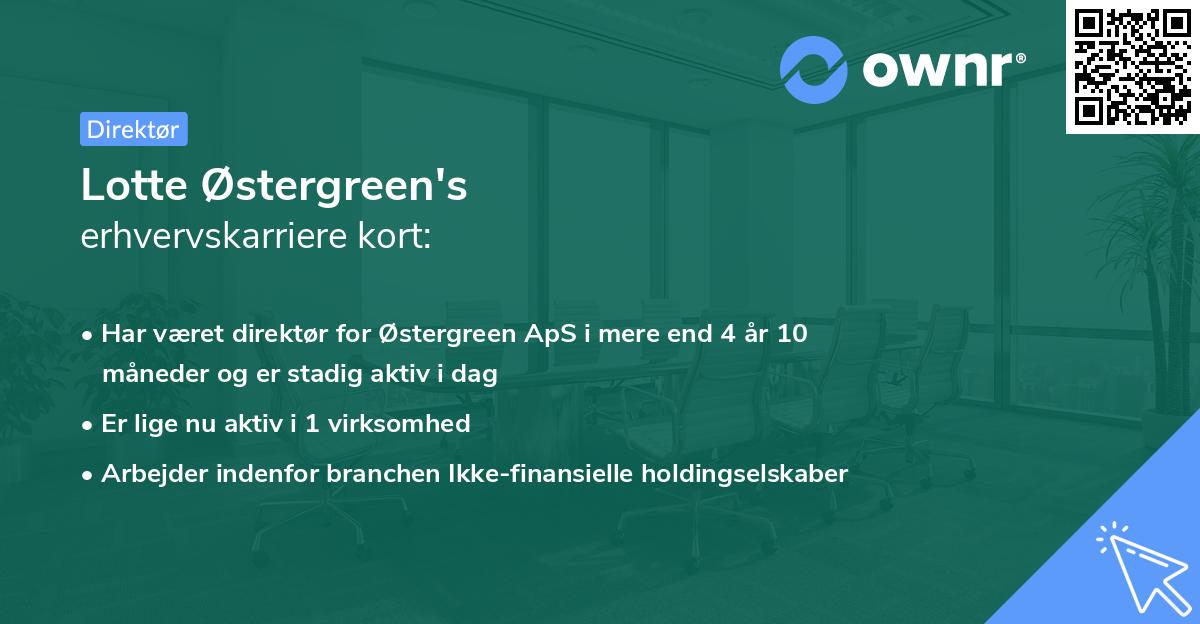 Lotte Østergreen's erhvervskarriere kort