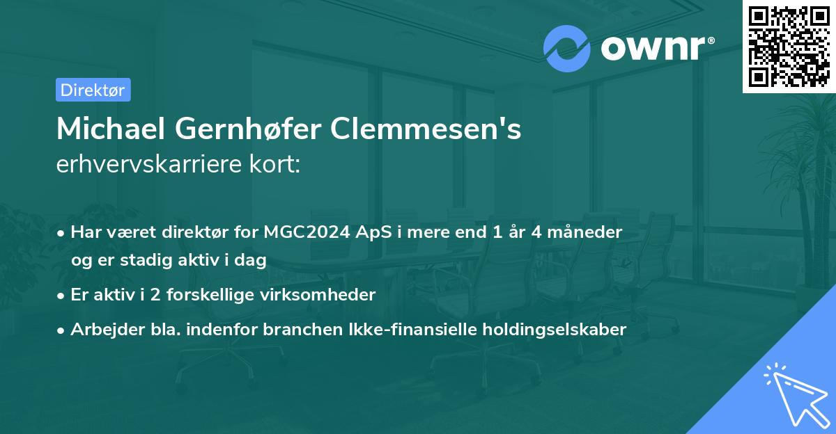 Michael Gernhøfer Clemmesen's erhvervskarriere kort