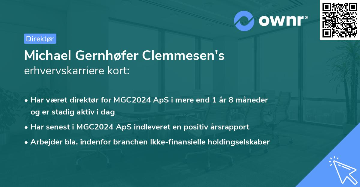 Michael Gernhøfer Clemmesen's erhvervskarriere kort