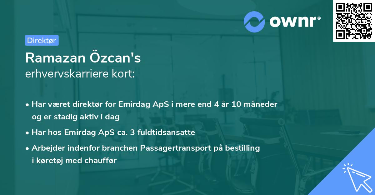 Ramazan Özcan's erhvervskarriere kort