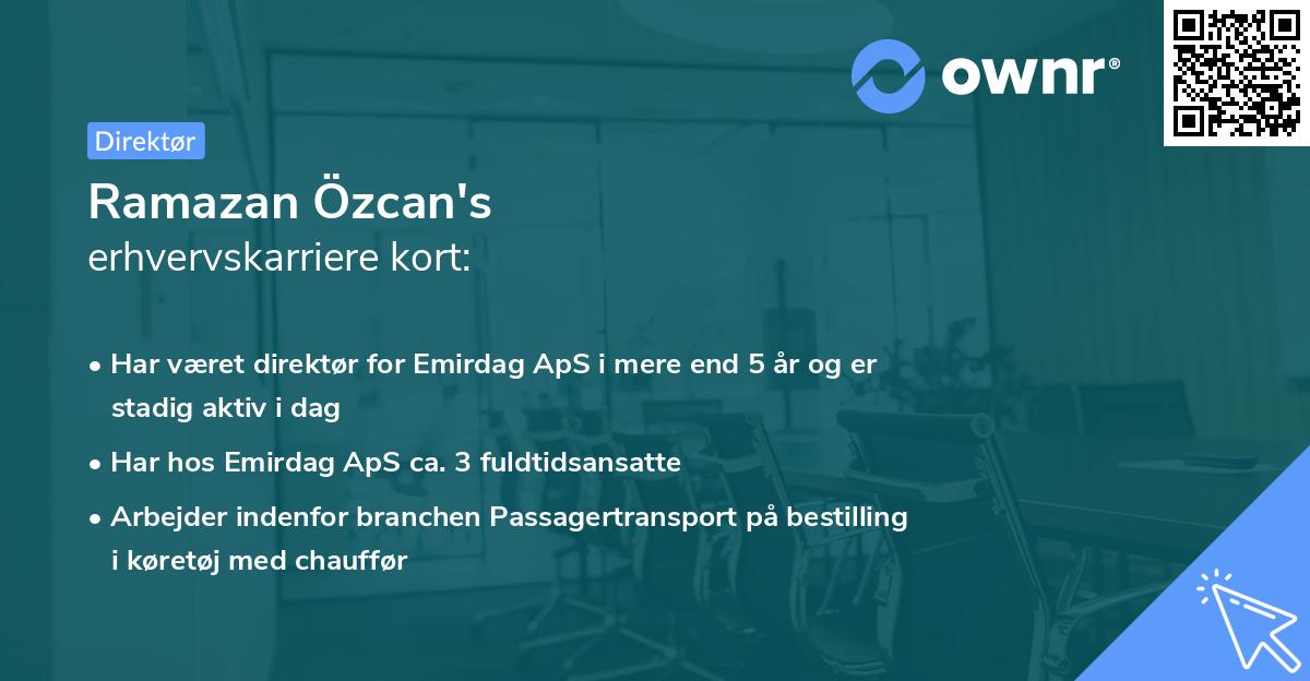 Ramazan Özcan's erhvervskarriere kort