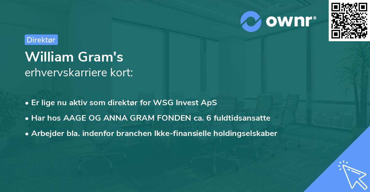 William Gram's erhvervskarriere kort