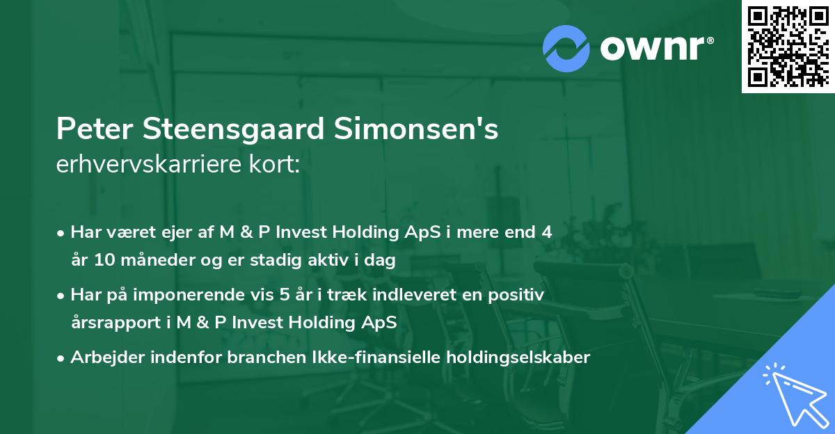 Peter Steensgaard Simonsen's erhvervskarriere kort