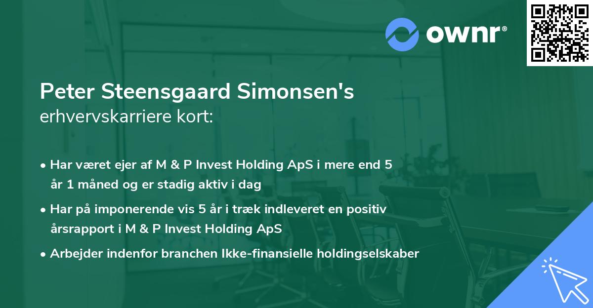 Peter Steensgaard Simonsen's erhvervskarriere kort