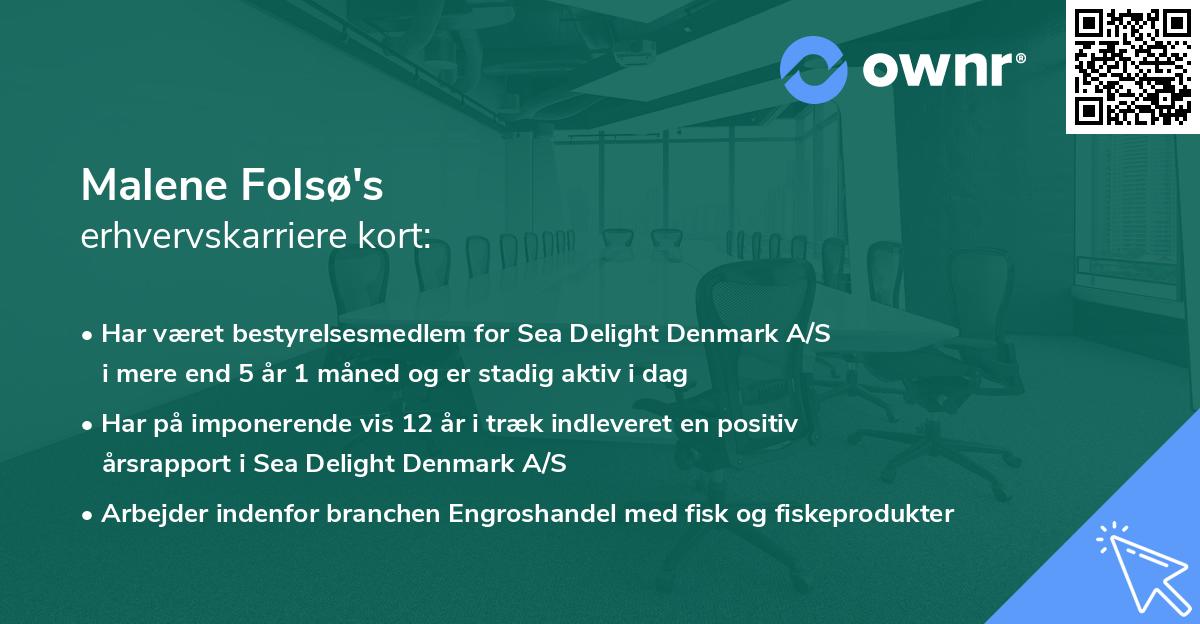 Malene Folsø's erhvervskarriere kort