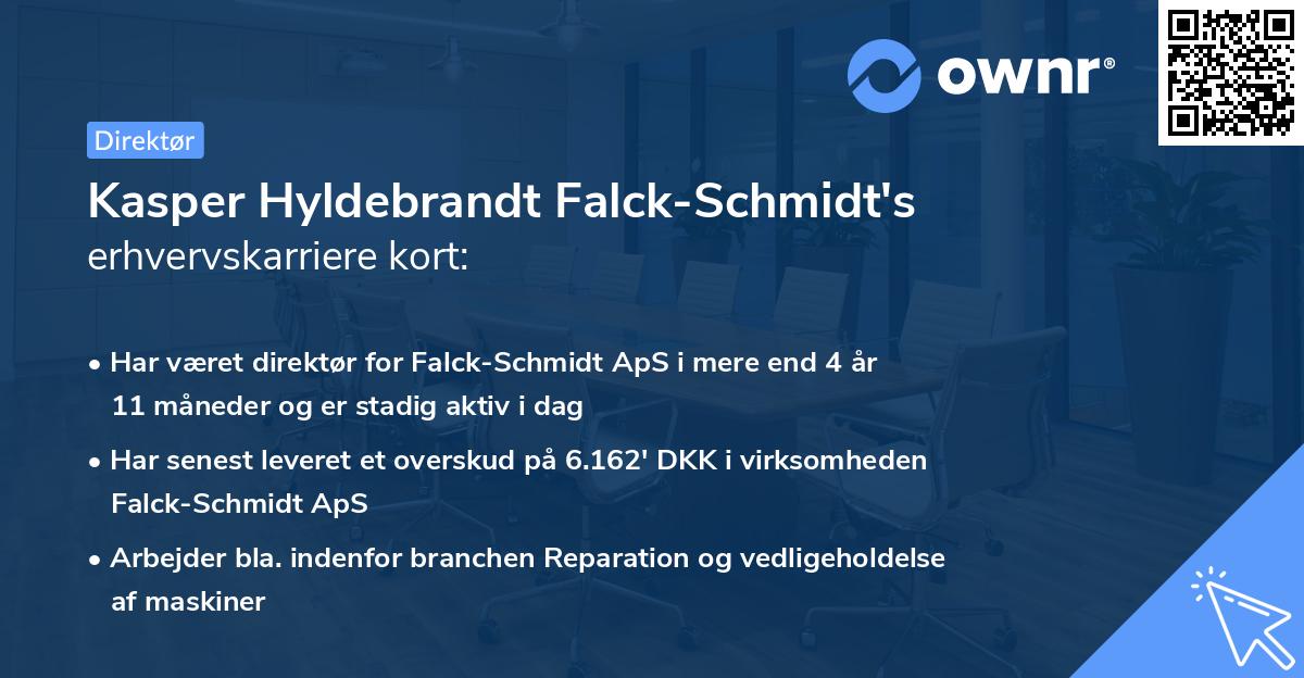 Kasper Hyldebrandt Falck-Schmidt's erhvervskarriere kort