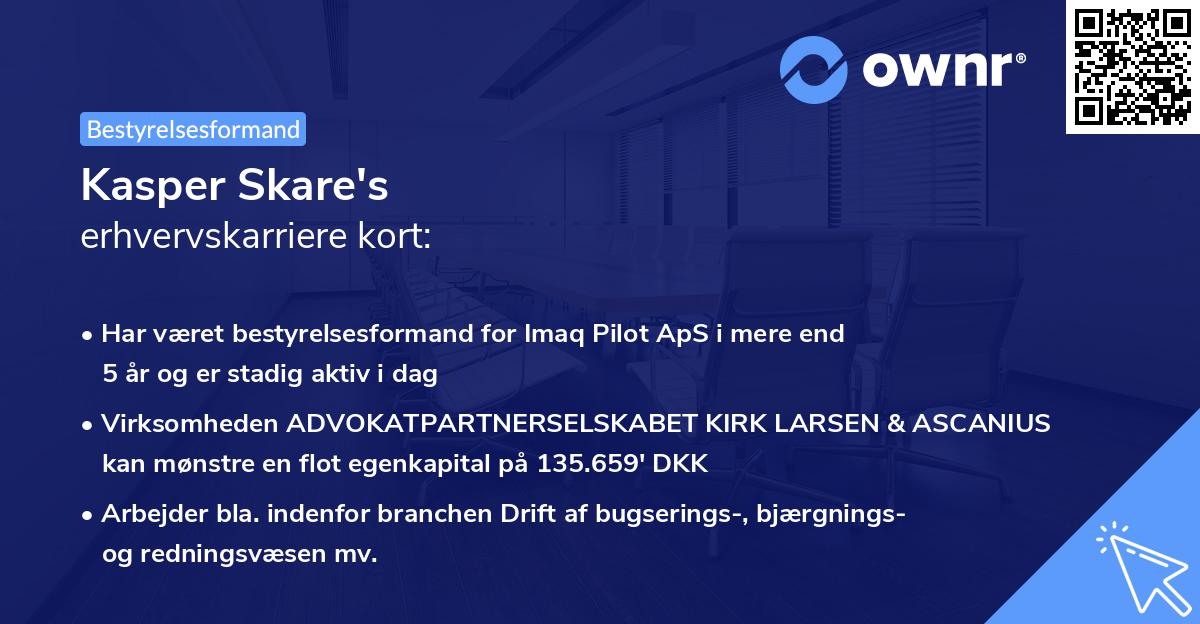 Kasper Skare's erhvervskarriere kort