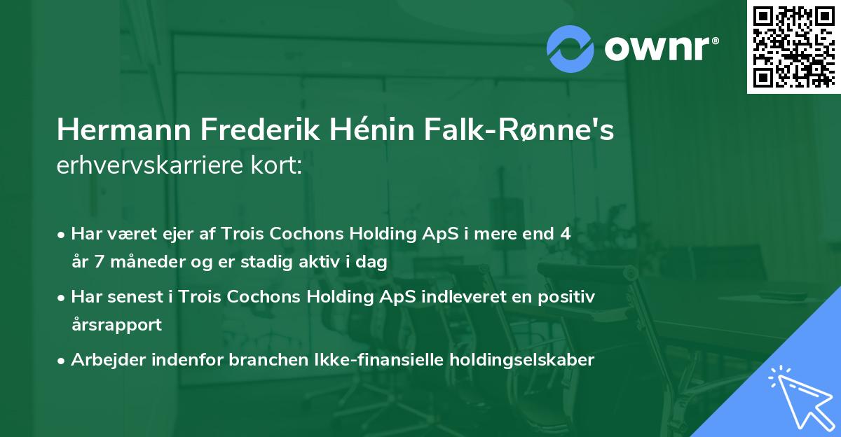 Hermann Frederik Hénin Falk-Rønne's erhvervskarriere kort