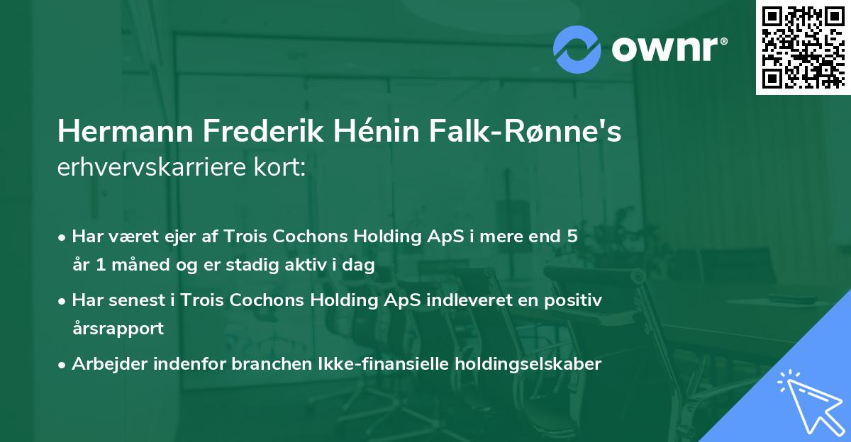Hermann Frederik Hénin Falk-Rønne's erhvervskarriere kort