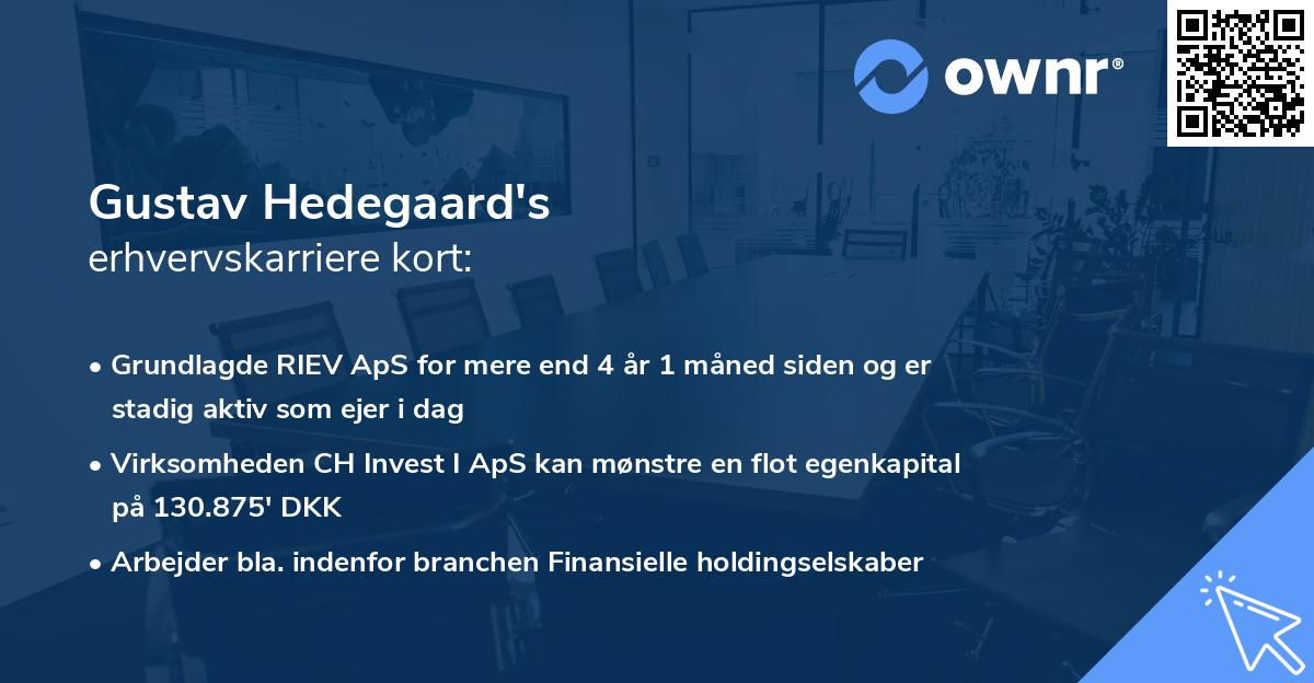 Gustav Hedegaard's erhvervskarriere kort