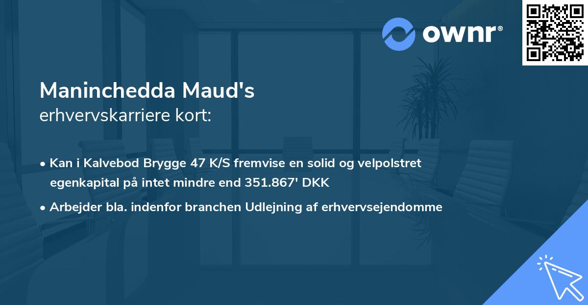 Maninchedda Maud's erhvervskarriere kort