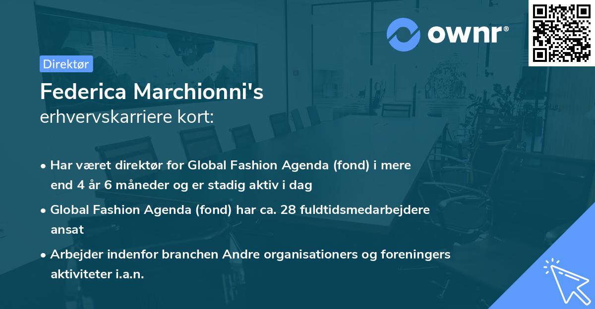 Federica Marchionni's erhvervskarriere kort