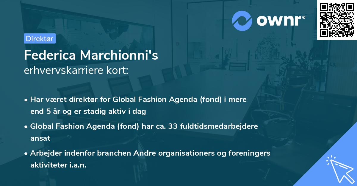 Federica Marchionni's erhvervskarriere kort