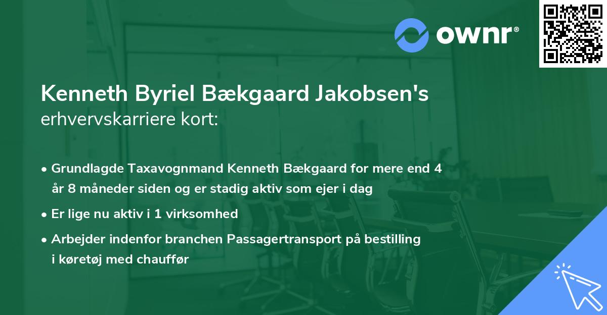 Kenneth Byriel Bækgaard Jakobsen's erhvervskarriere kort