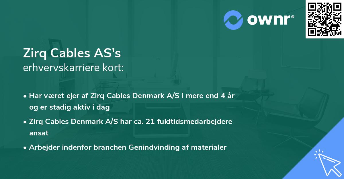 Zirq Cables AS's erhvervskarriere kort