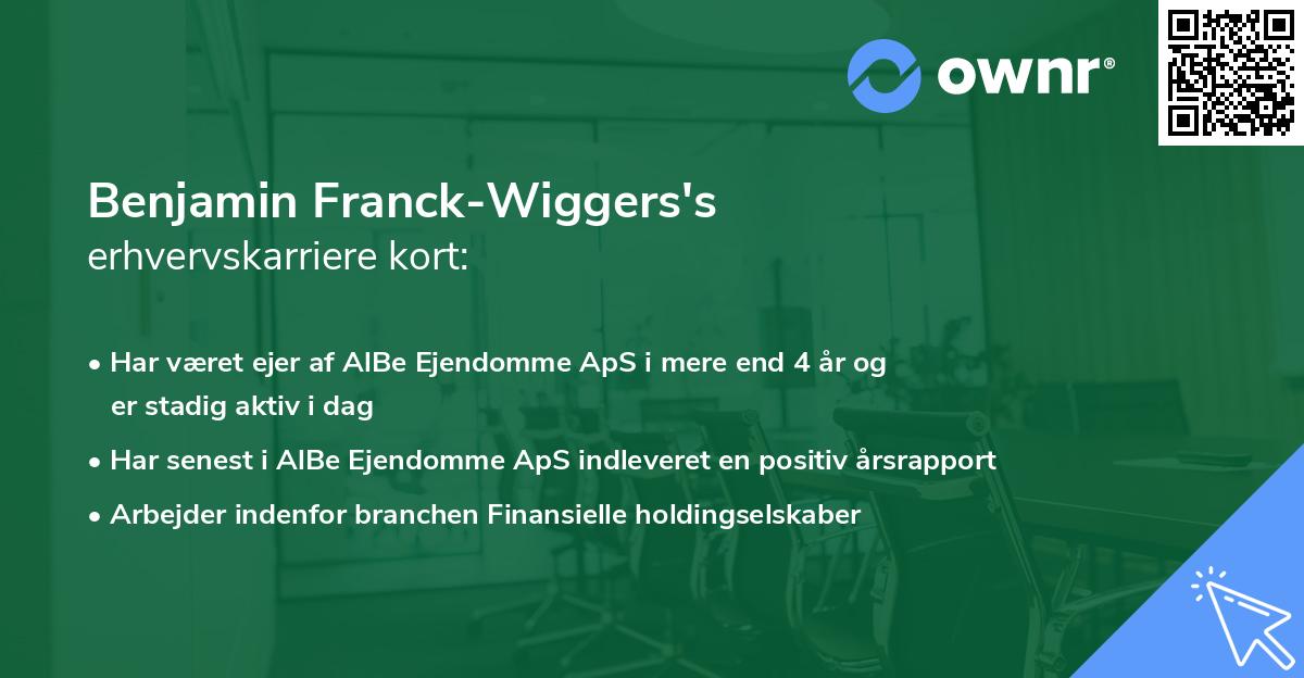 Benjamin Franck-Wiggers's erhvervskarriere kort