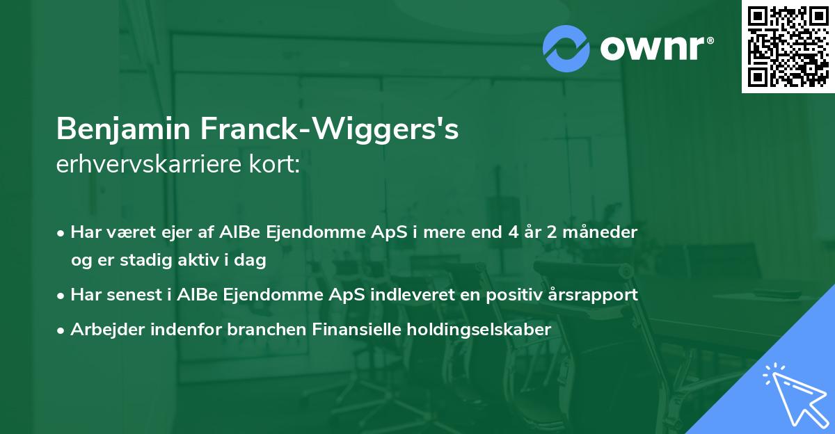Benjamin Franck-Wiggers's erhvervskarriere kort
