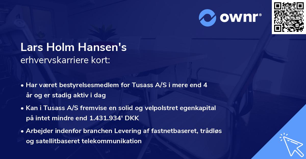 Lars Holm Hansen's erhvervskarriere kort