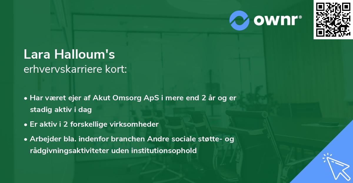 Lara Halloum's erhvervskarriere kort