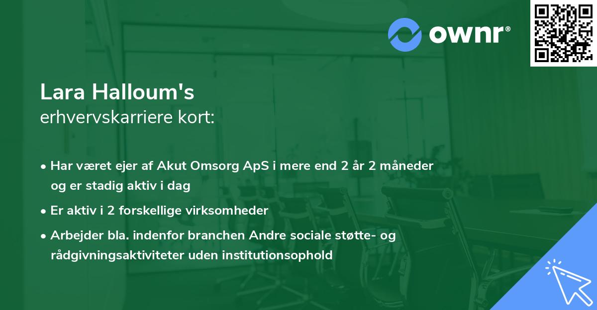Lara Halloum's erhvervskarriere kort