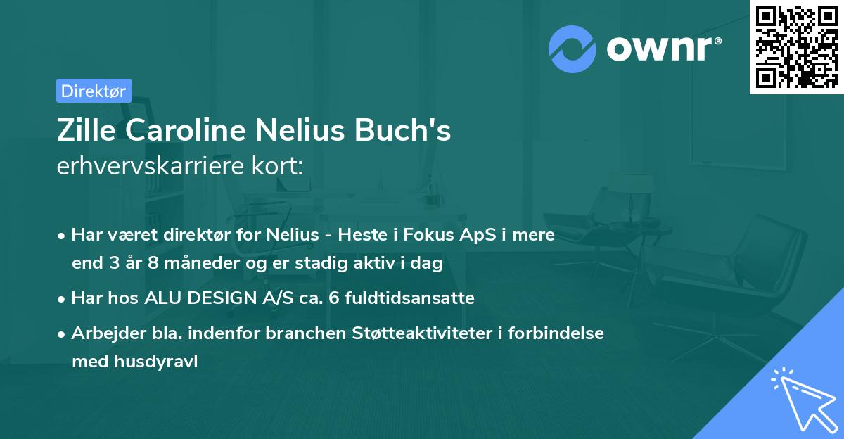 Zille Caroline Nelius Buch's erhvervskarriere kort