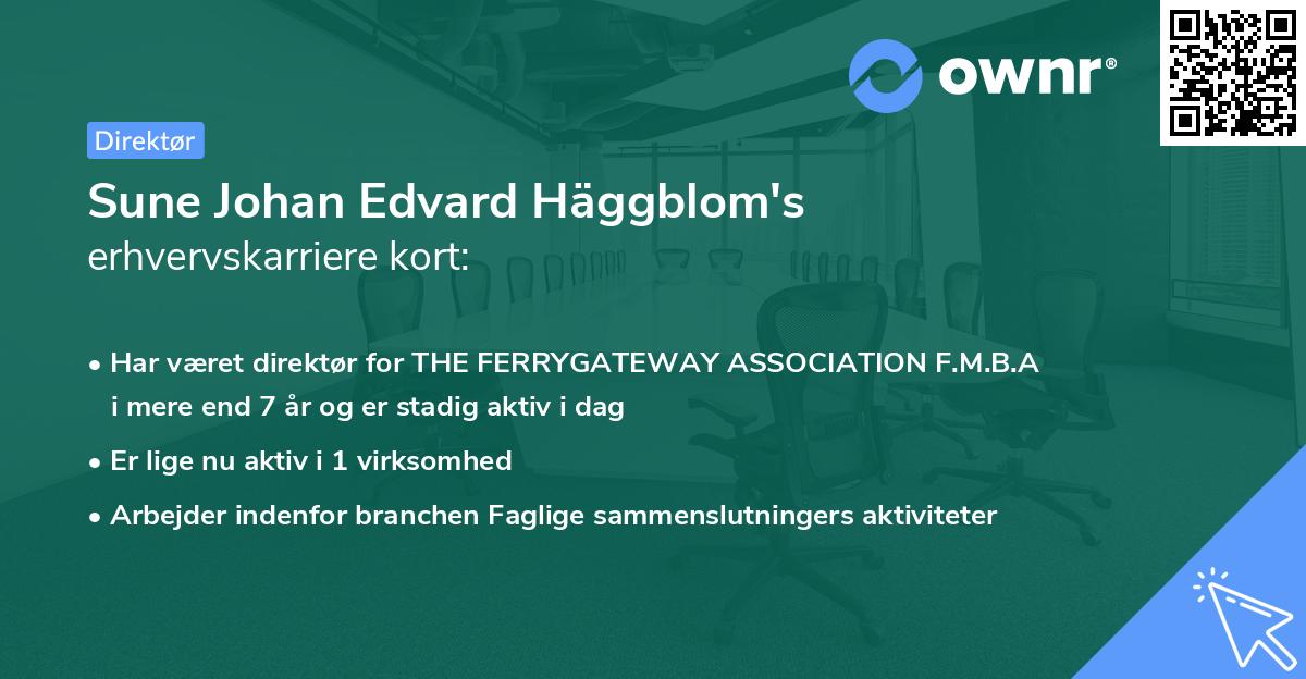 Sune Johan Edvard Häggblom's erhvervskarriere kort
