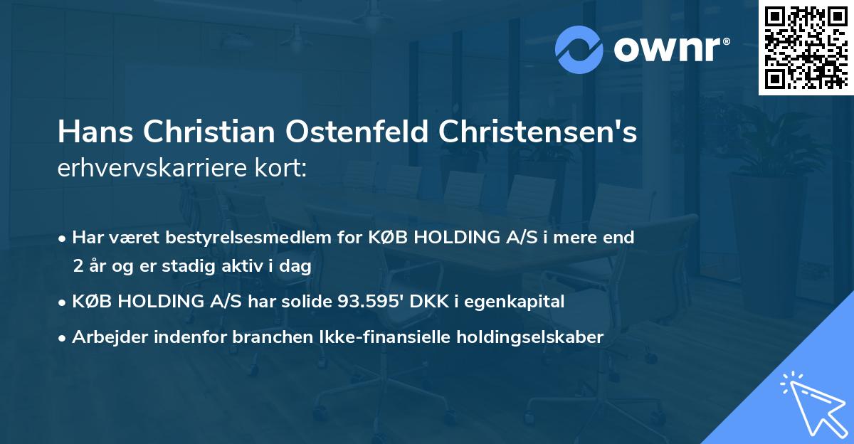 Hans Christian Ostenfeld Christensen's erhvervskarriere kort