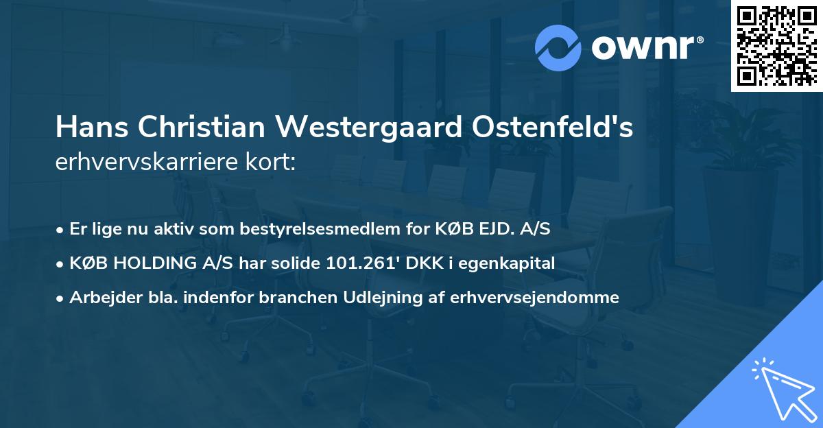 Hans Christian Westergaard Ostenfeld's erhvervskarriere kort
