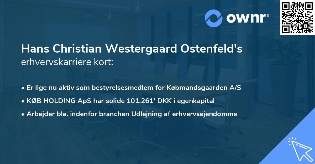 Hans Christian Westergaard Ostenfeld's erhvervskarriere kort