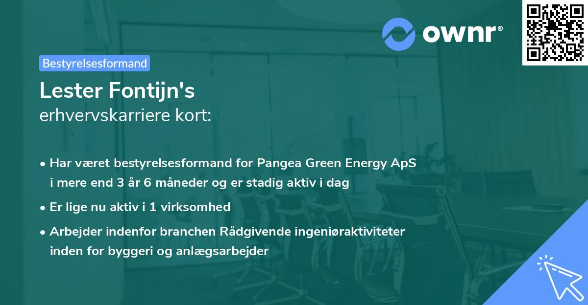 Lester Fontijn's erhvervskarriere kort